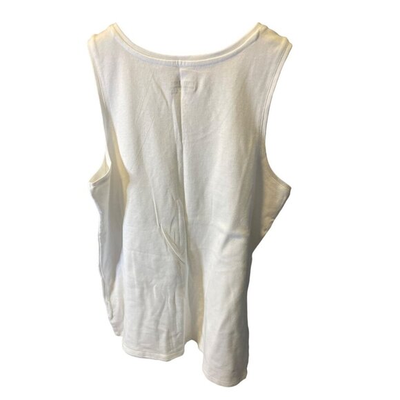 Basic Editions White Sleeveless Tank T Shirt Sz M - Picture 2 of 7